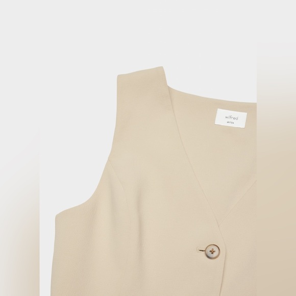 NWT - Aritzia Wilfred Catherine Vest - Size 0 - Marcona Beige - Picture 7 of 9